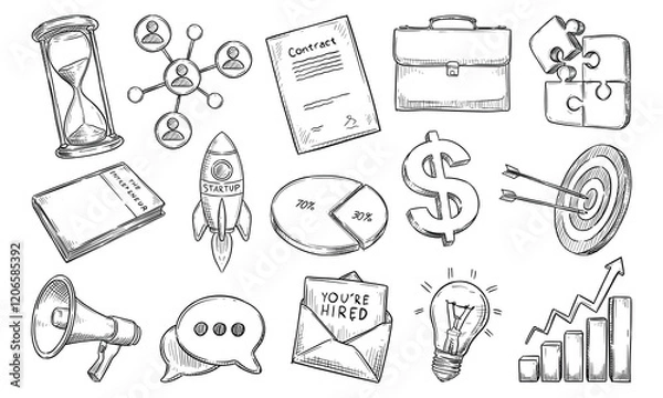 Obraz entrepreneurship handdrawn collection