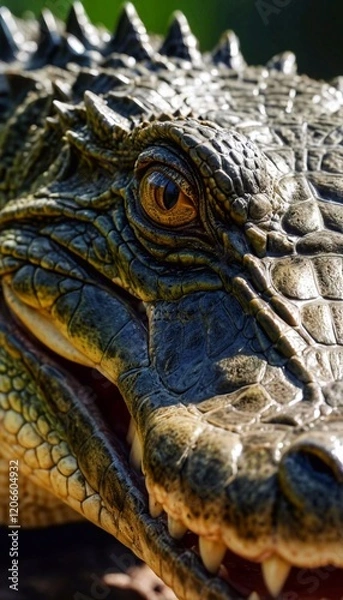 Obraz Crocodile head close up. Crocodile portrait.
