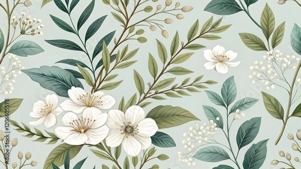 Fototapeta seamless floral pattern with flowers