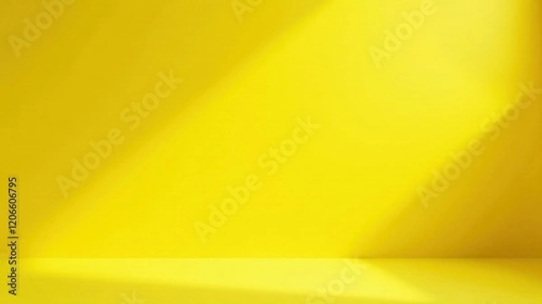 Fototapeta Vibrant Yellow Studio Background with Subtle Light and Shadow Effects Ideal for Product Photography and Graphic Design Projects