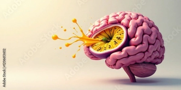 Fototapeta Brain Power A Conceptual Image Depicting the Revitalizing Effects of Nutrients on Cognitive Function
