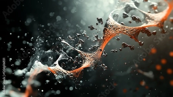 Fototapeta Abstract Twisted Liquid Forming a DNA Double Helix