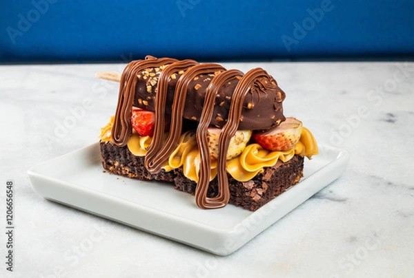 Obraz Doce de morango com chocolate