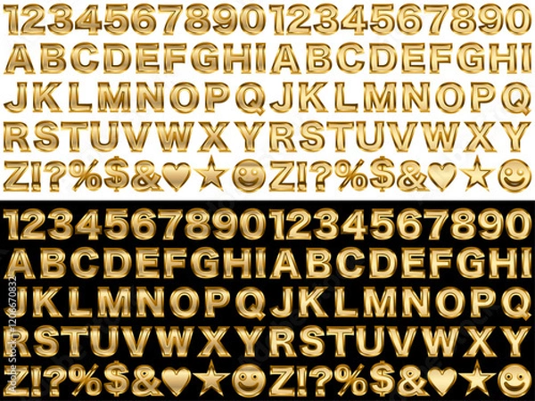 Obraz 文字フチ1金、7白金