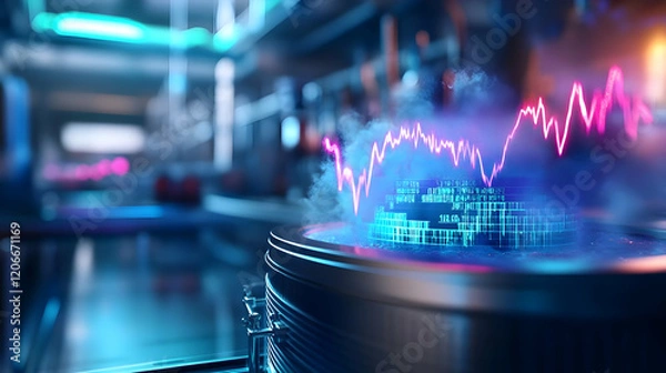 Fototapeta Futuristic digital data visualization concept.