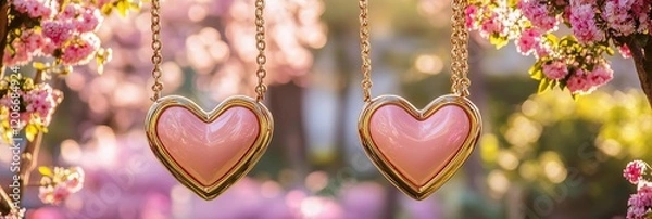 Obraz Valentine's Day Heart Background with Blossoms