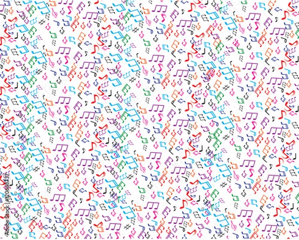 Fototapeta Vector Illustration of an Abstract Background with Colorful Musi