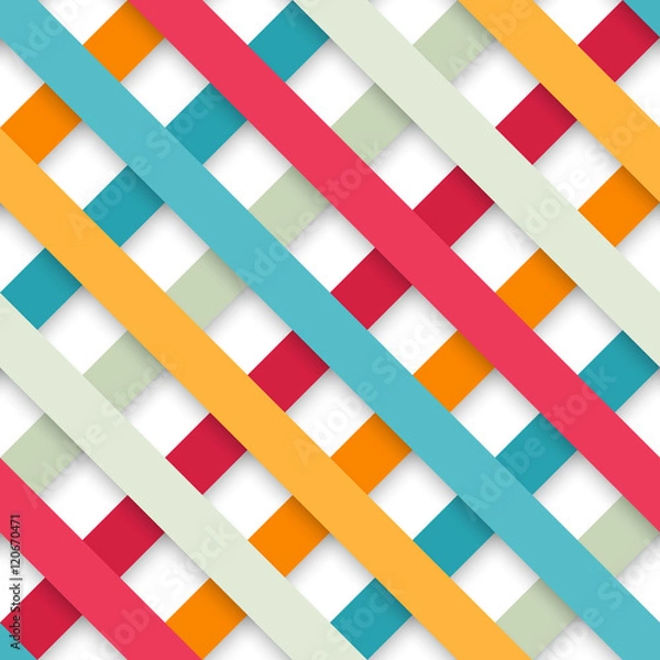 Fototapeta Abstract colored seamless geometric paper strip pattern