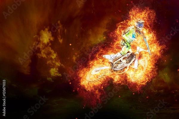 Obraz Motocross on fire
