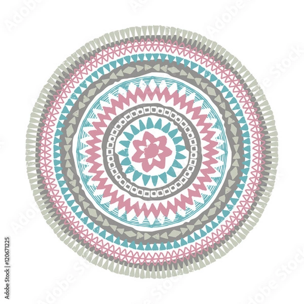 Fototapeta Mandala. Abstract ethnic round vector ornament. Boho texture