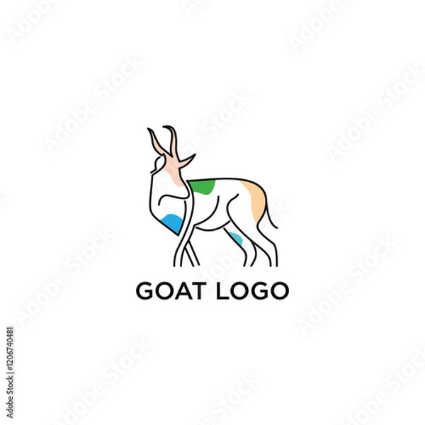 Obraz goat logo vector outline style