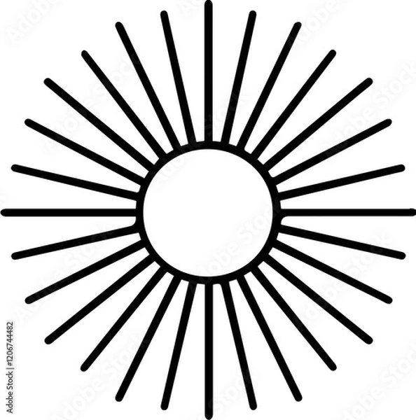 Fototapeta 태양을 단순화한 햇빛 상징 아이콘