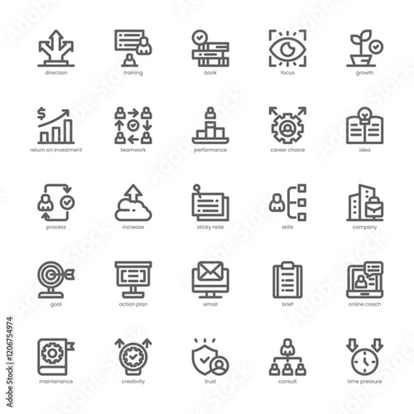 Fototapeta Career Coaching Icon pack for your website, mobile, presentation, and logo design. Career Coaching Icon outline design. Vector graphics illustration and editable stroke.