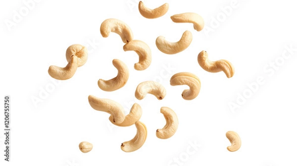 Obraz falling cashew nuts isolated on white background 