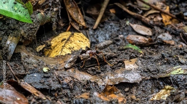 Fototapeta Close-up of a Leafcutter Ant in its Natural Habitat