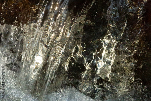 Obraz Stop action capture of falling water in Temple Brook, Massachusetts.