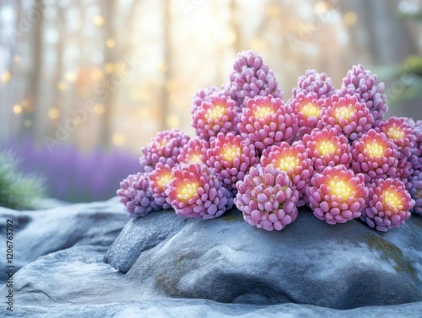 Fototapeta Serene Lavender Field at Sunset with Soft Clouds and Golden Light