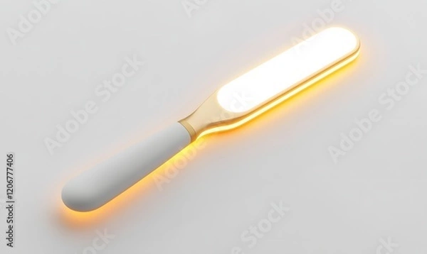 Fototapeta Illuminated tool, glowing, white background, minimalist design, product shot