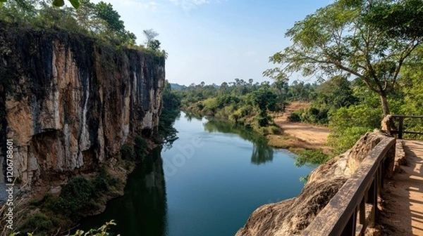 Obraz Serene River Valley Landscape