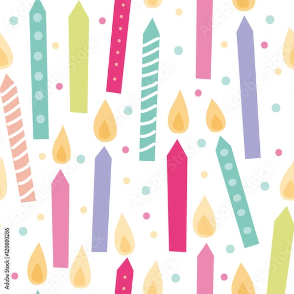 Fototapeta Cute vector birthday seamless pattern