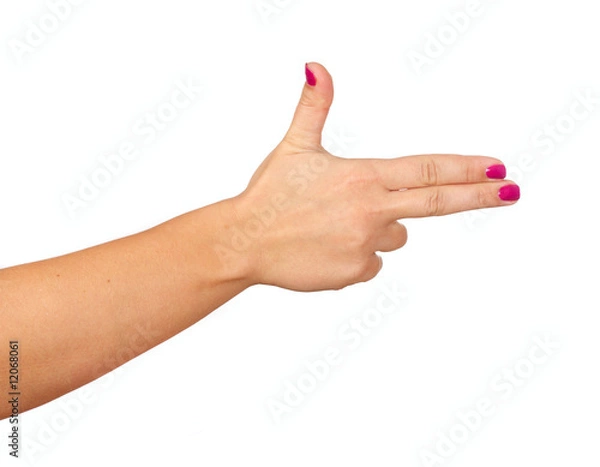 Obraz women hand - gun