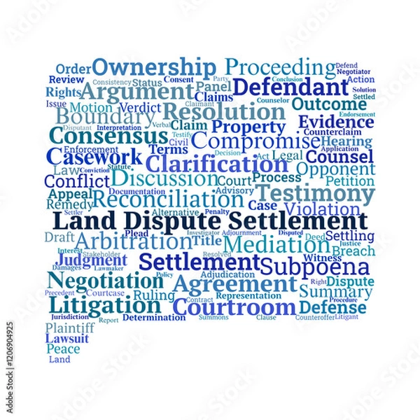 Fototapeta Land Dispute Settlement Word Cloud