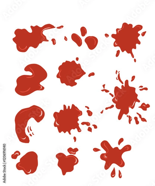 Fototapeta vector illustration of blood and blood drops ,flat simple illustration on halloween blood graphics