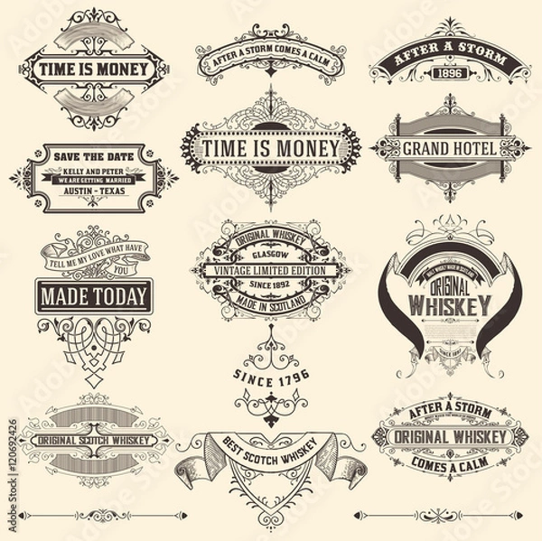 Fototapeta Mega pack of banners and labels