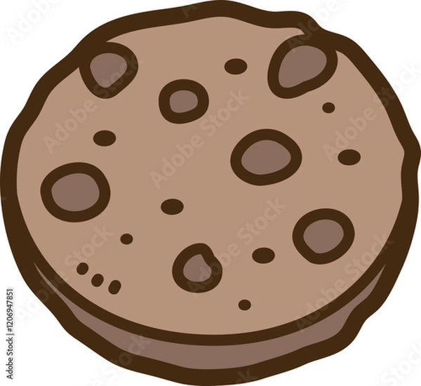 Obraz Choco chips cookie vector doodle illustration and graphic