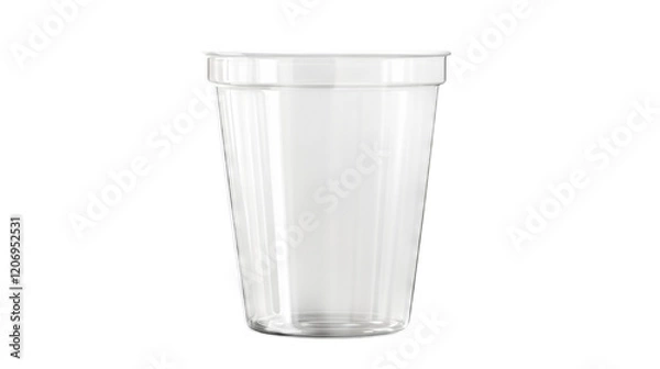 Obraz Empty clear plastic cup isolated on transparent background