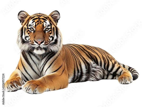 Obraz The tiger is lying down isolated on transparent background