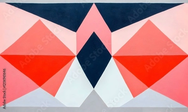 Fototapeta Galactic Harmony, A vibrant geometric pattern infused with cosmic colors, evoking the beauty of the universe and celestial phenomena.