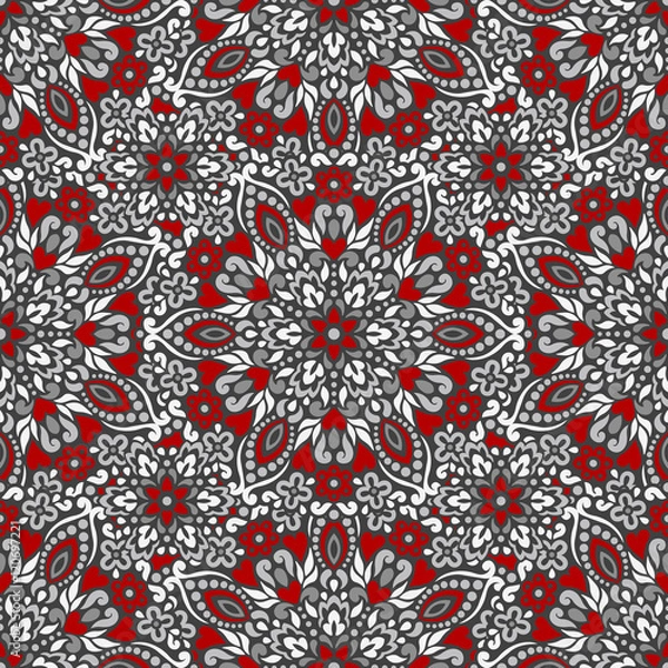 Fototapeta Seamless background with abstract ethnic pattern.