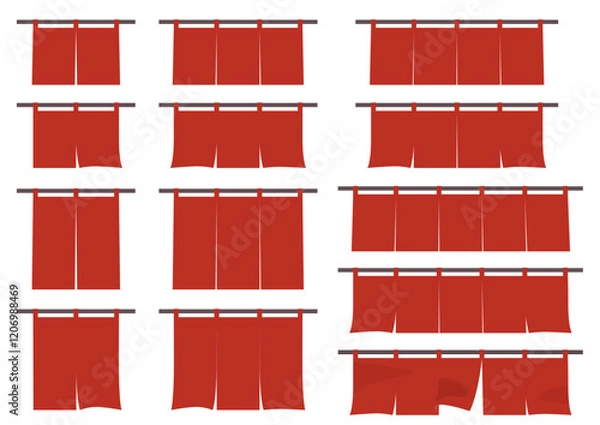 Obraz のれんセット（朱色）