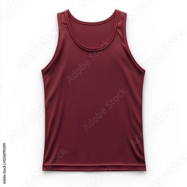 Fototapeta realistic high quality Maroon tank top mockup isolated