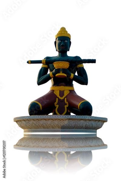 Fototapeta Statue Battambang isolated on white background.