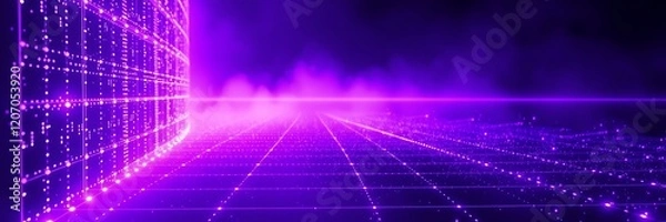 Fototapeta Data network connection, Quantum computer, large data processing, database concept.