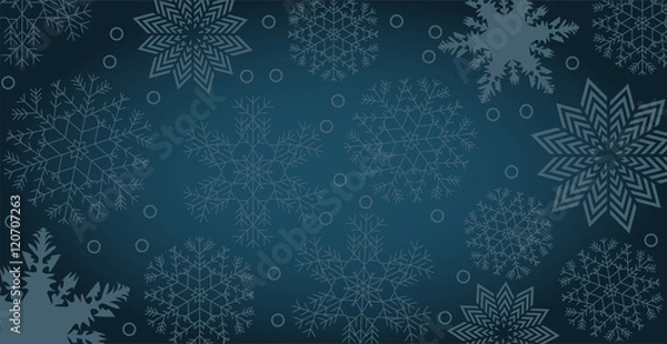 Obraz Winter background with snowflakes and copy space