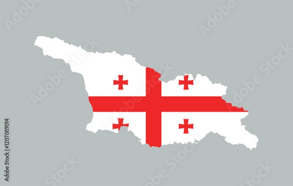 Obraz Georgia Map vector icon. Map of Georgia in Flag colors.