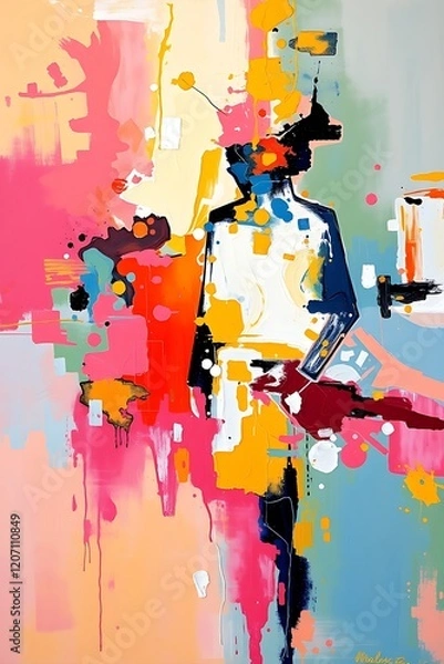 Obraz Verticle abstract oil art background