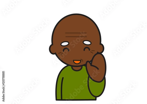 Fototapeta 笑顔で挨拶する黒人のおじいさん