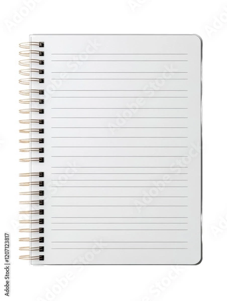 Fototapeta Blank Spiral Bound Notebook With Lined Pages