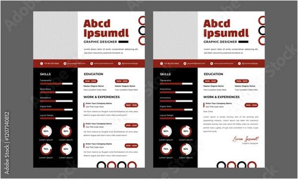 Obraz Modern Resume Template CV Cover Letter. Professional Cv Resume, Elegant Stylish Cv Resume Design Template.
