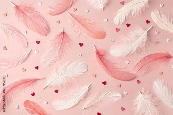 Obraz pink feathers background