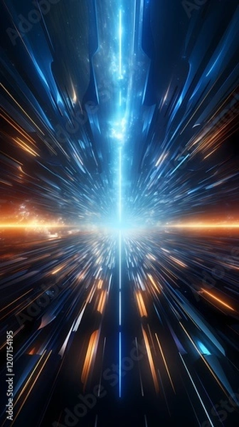 Obraz Digital technology abstract future tunnel poster background