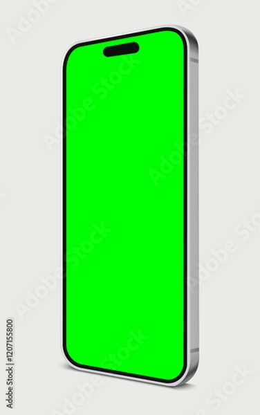 Fototapeta Green screen display on mobile phone for decoration