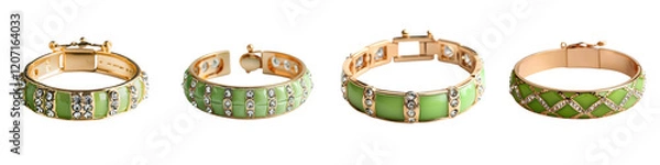 Fototapeta Elegant and luxurious embellished bracelets adorned with sparkling gemstones  crystals  and intricate designs  showcasing the latest trends in fashion accessories and jewelry