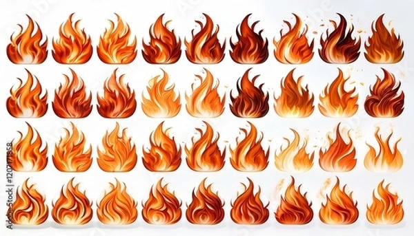 Fototapeta fire icon design vector illustration. flames in a flat lay design isolated on the white background.