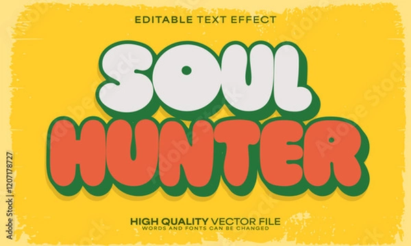 Obraz Retro text effect, editable text effect and soul 3d font style bold shadow music poster design