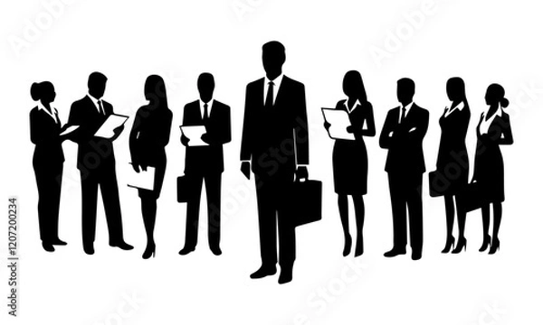 Fototapeta Business Team Silhouettes for Hiring and Recruitment Projects